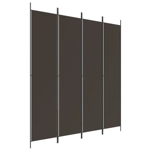 Kamerscherm met 4 panelen 200×220 cm stof bruin