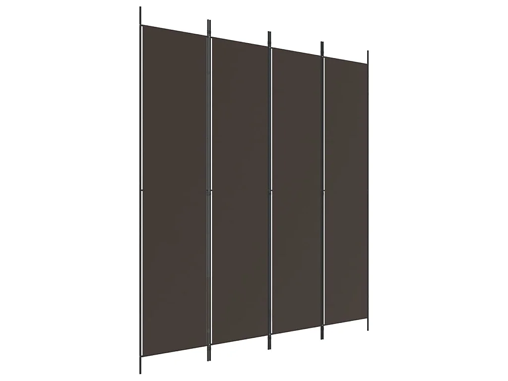 Kamerscherm met 4 panelen 200x220 cm stof bruin
