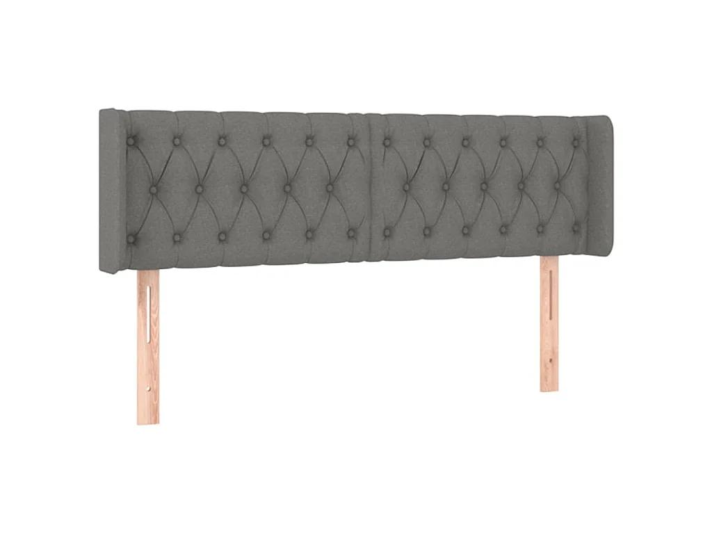 Hoofdbord met randen 147x16x78/88 cm stof donkergrijs