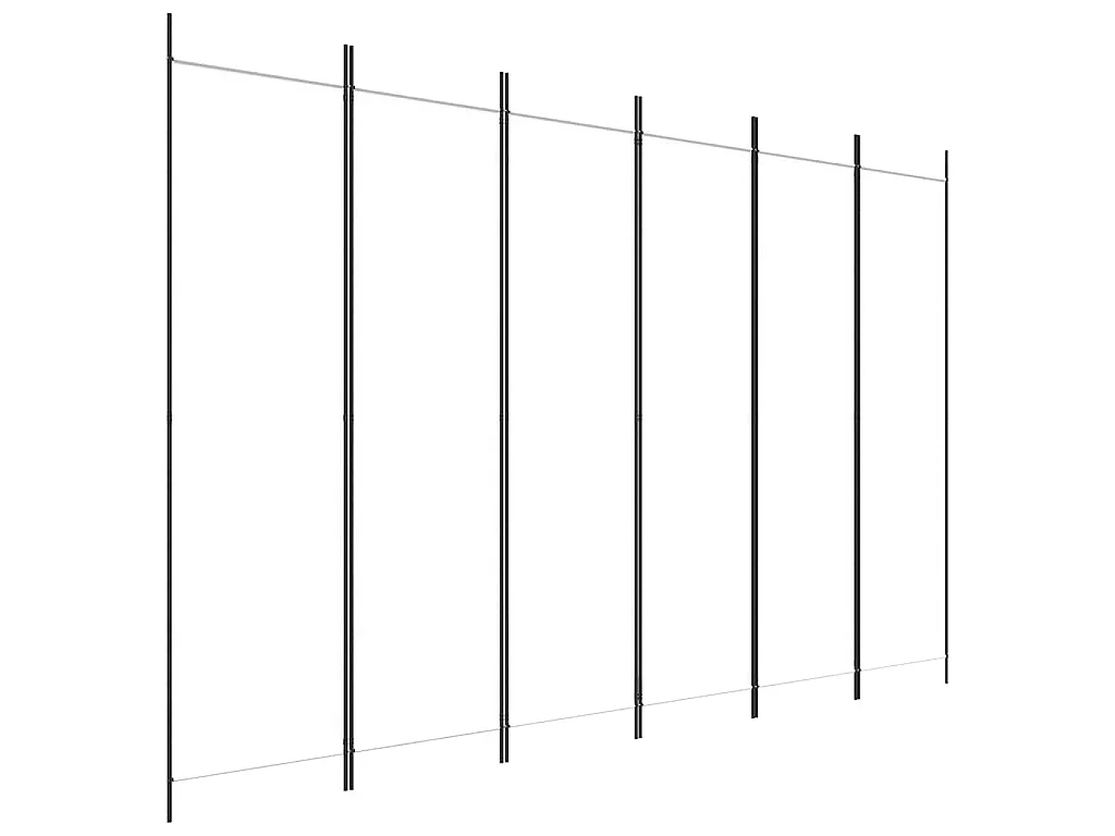 Kamerscherm met 6 panelen 300x200 cm stof wit