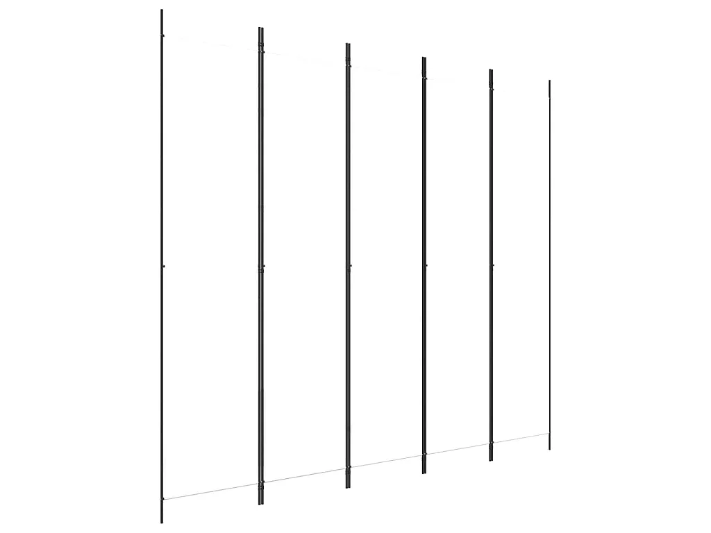 Kamerscherm met 5 panelen 250x220 cm stof wit