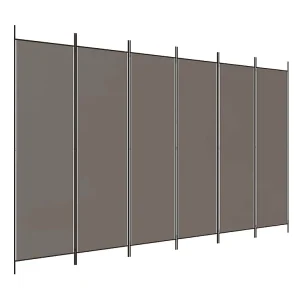Kamerscherm met 6 panelen 300×200 cm stof antracietkleurig Kamerscherm met 6 panelen 300×200 cm stof antracietkleurig