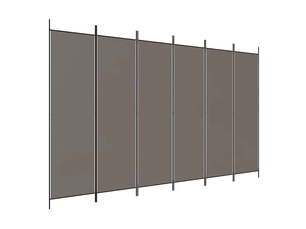 Kamerscherm met 6 panelen 300x200 cm stof antracietkleurig
