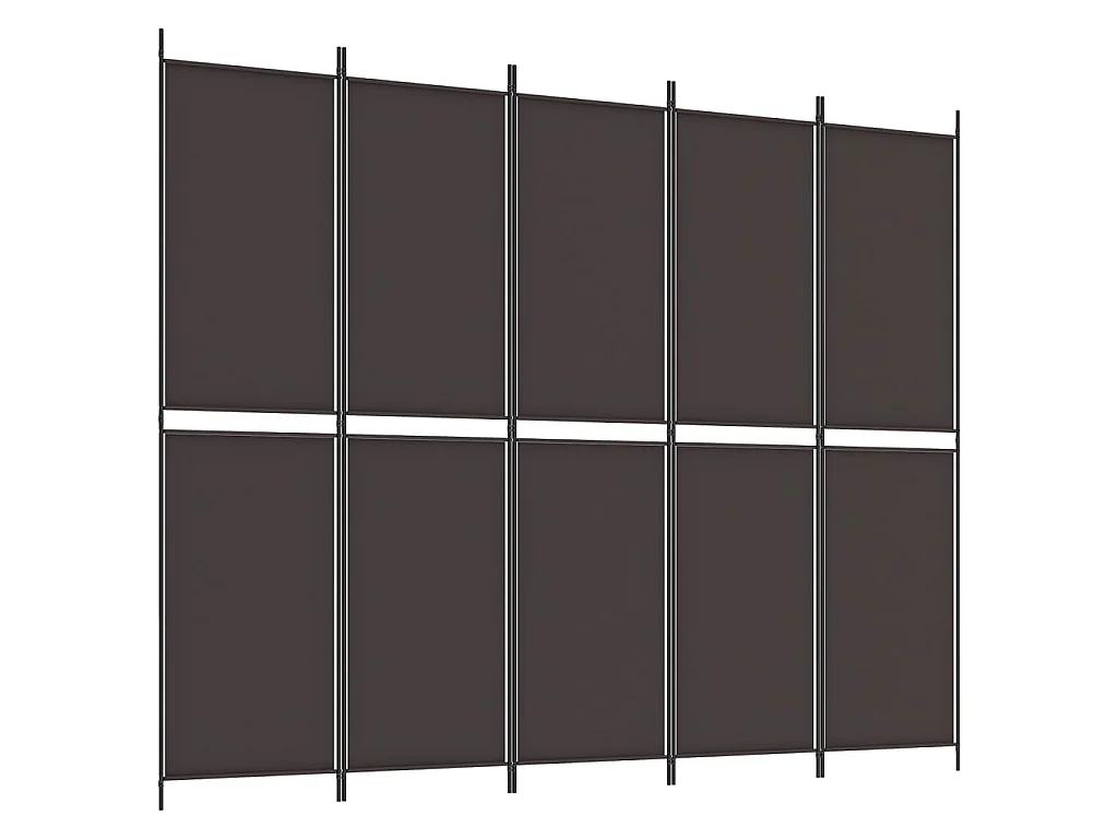 Kamerscherm met 5 panelen 250x200 cm stof bruin