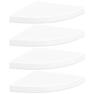 Hoekschappen zwevend 4 st 35x35x3,8 cm MDF wit Hoekschappen zwevend 4 st 35x35x3,8 cm MDF wit