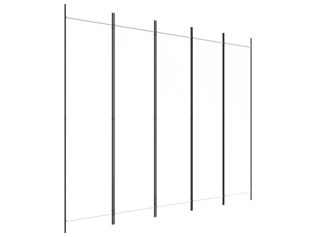 Kamerscherm met 5 panelen 250x200 cm stof wit