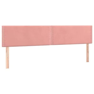 Hoofdborden 200x5x78/88 cm fluweel roze