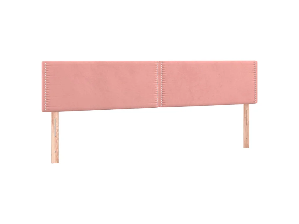Hoofdborden 200x5x78/88 cm fluweel roze