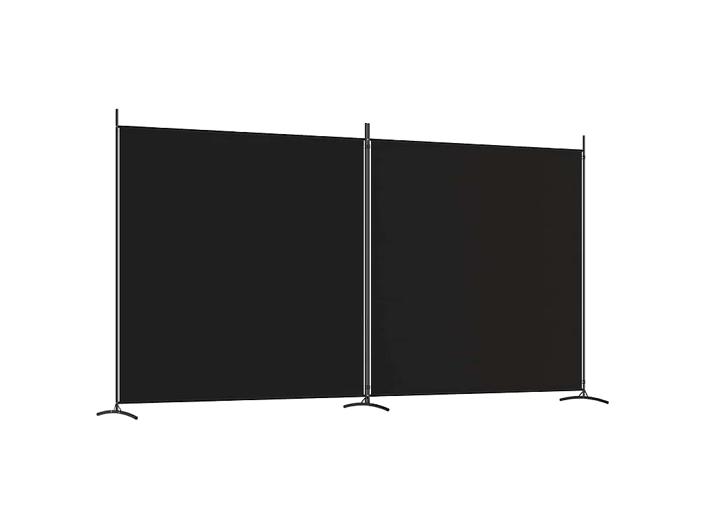 Kamerscherm met 2 panelen 348x180 cm stof zwart