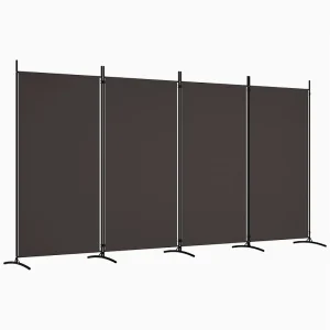 Kamerscherm met 4 panelen 346×180 cm stof bruin