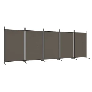 Kamerscherm met 5 panelen 433×180 cm stof antracietkleurig Kamerscherm met 5 panelen 433×180 cm stof antracietkleurig