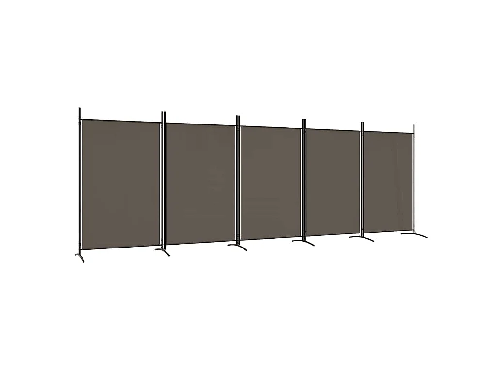 Kamerscherm met 5 panelen 433x180 cm stof antracietkleurig