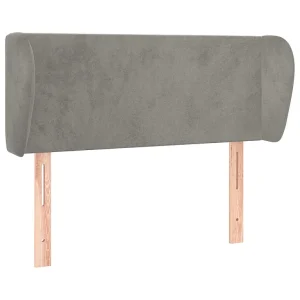 Hoofdbord met randen 93x23x78/88 cm fluweel lichtgrijs