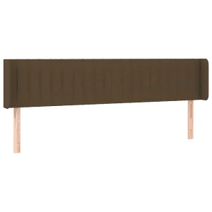 Hoofdbord met randen 203x16x78/88 cm stof donkerbruin Hoofdbord met randen 203x16x78/88 cm stof donkerbruin