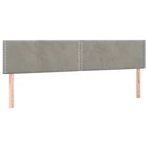 Hoofdborden 200x5x78/88 cm fluweel lichtgrijs