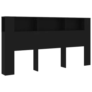 Hoofdbordkast 200×18,5×104,5 cm zwart
