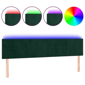 Hoofdbord LED 180x5x78/88 cm fluweel donkergroen