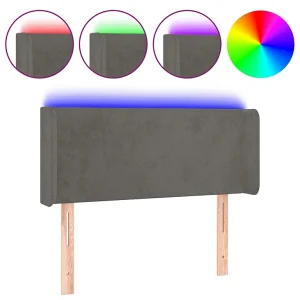 Hoofdbord LED 93x16x78/88 cm fluweel donkergrijs