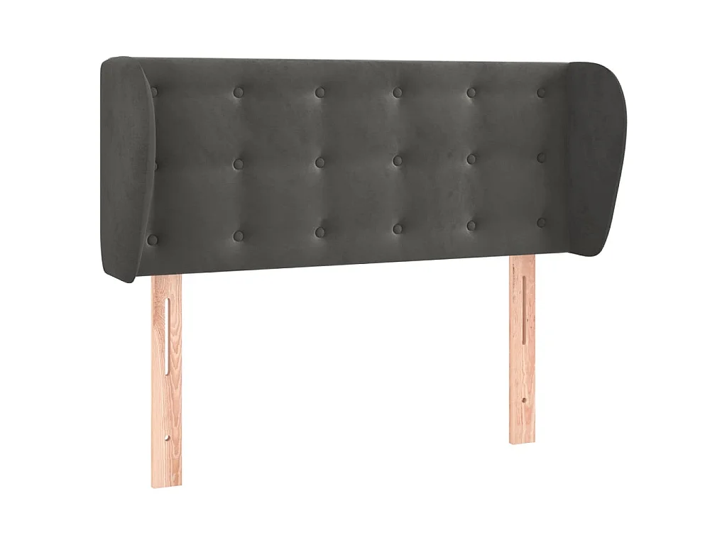 Hoofdbord met randen 83x23x78/88 cm fluweel donkergrijs