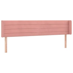 Hoofdbord met randen 203x16x78/88 cm fluweel roze