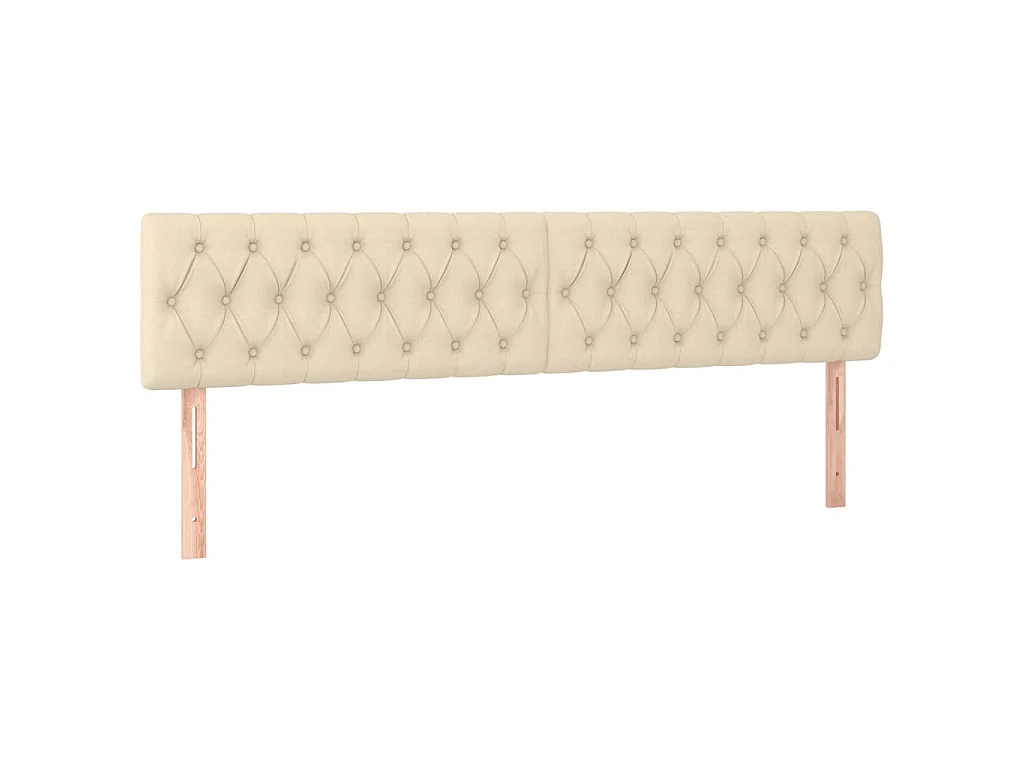 Hoofdborden 200x7x78/88 cm stof crèmekleurig