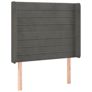 Hoofdbord met randen 103x16x118/128 cm fluweel donkergrijs Hoofdbord met randen 103x16x118/128 cm fluweel donkergrijs