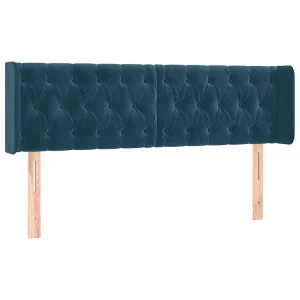 Hoofdbord met randen 163x16x78/88 cm fluweel donkerblauw Hoofdbord met randen 163x16x78/88 cm fluweel donkerblauw