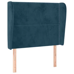 Hoofdbord met randen 103x23x118/128 cm fluweel donkerblauw Hoofdbord met randen 103x23x118/128 cm fluweel donkerblauw