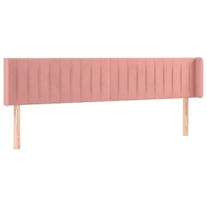 Hoofdbord met randen 183x16x78/88 cm fluweel roze Hoofdbord met randen 183x16x78/88 cm fluweel roze