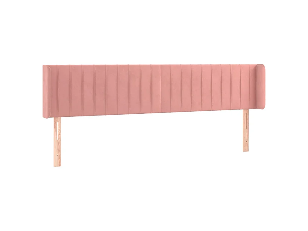 Hoofdbord met randen 183x16x78/88 cm fluweel roze