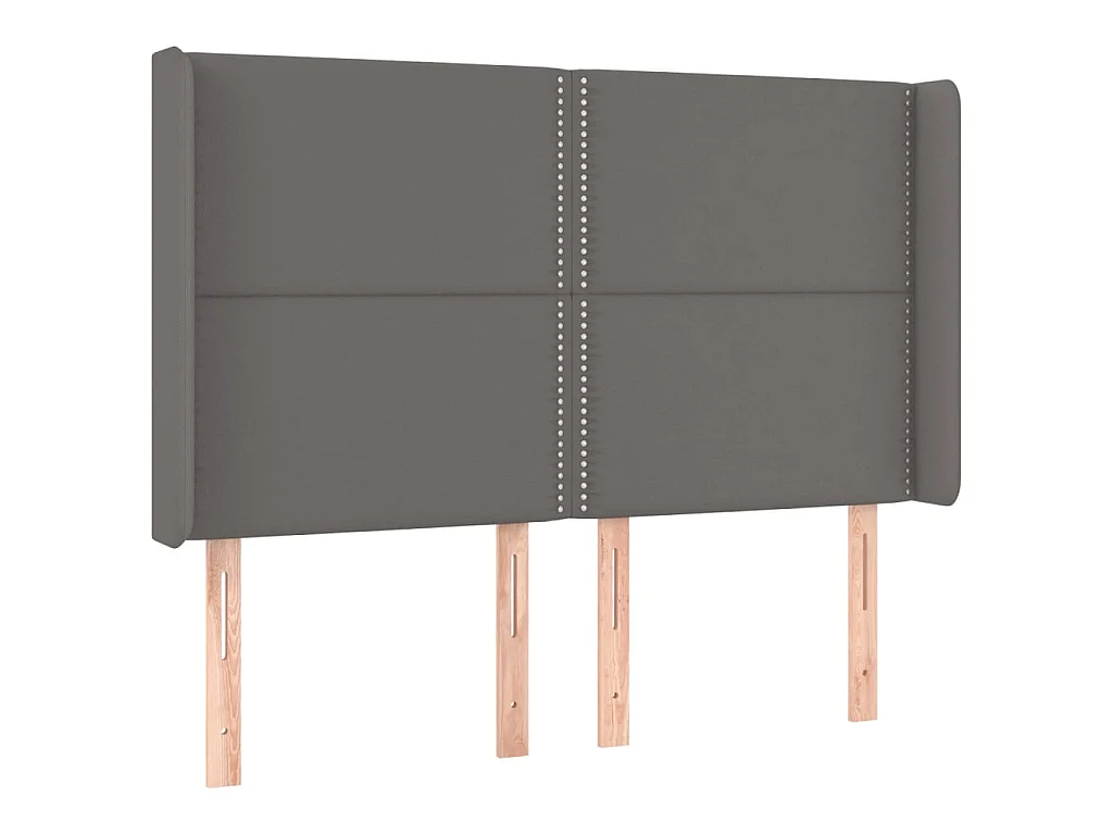 Hoofdbord met randen 147x16x118/128 cm kunstleer grijs