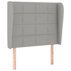 Hoofdbord met randen 93x23x118/128 cm stof lichtgrijs Hoofdbord met randen 93x23x118/128 cm stof lichtgrijs