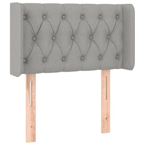 Hoofdbord met randen 83x16x78/88 cm stof lichtgrijs Hoofdbord met randen 83x16x78/88 cm stof lichtgrijs