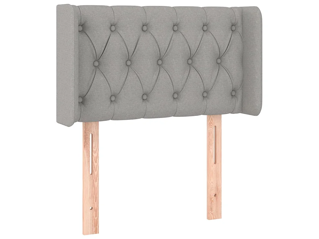 Hoofdbord met randen 83x16x78/88 cm stof lichtgrijs