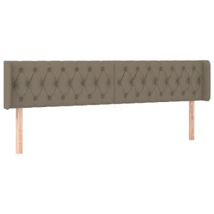 Hoofdbord met randen 183x16x78/88 cm stof taupe
