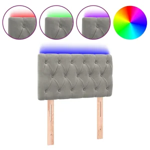 Hoofdbord LED 80x7x78/88 cm fluweel lichtgrijs