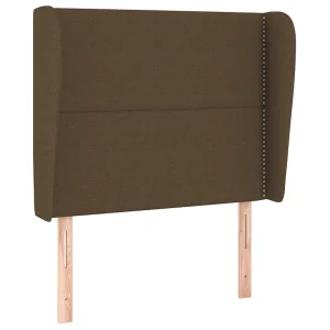 Hoofdbord met randen 93x23x118/128 cm stof donkerbruin Hoofdbord met randen 93x23x118/128 cm stof donkerbruin