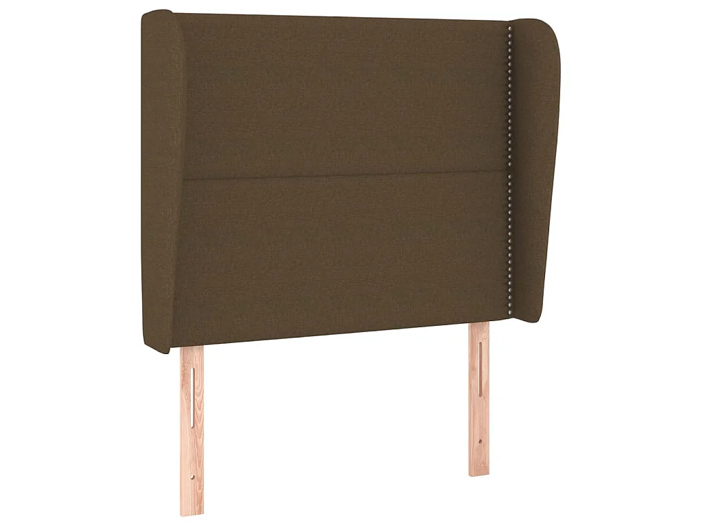 Hoofdbord met randen 93x23x118/128 cm stof donkerbruin