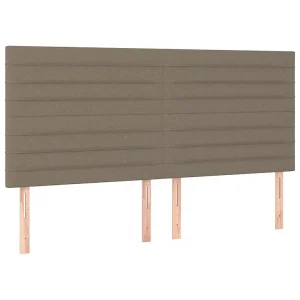 Hoofdbord taupe 200x5x118/128 cm Stof