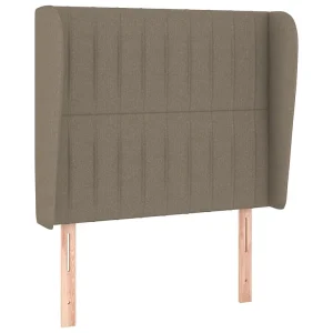 Hoofdbord met randen 83x23x118/128 cm stof taupe Hoofdbord met randen 83x23x118/128 cm stof taupe