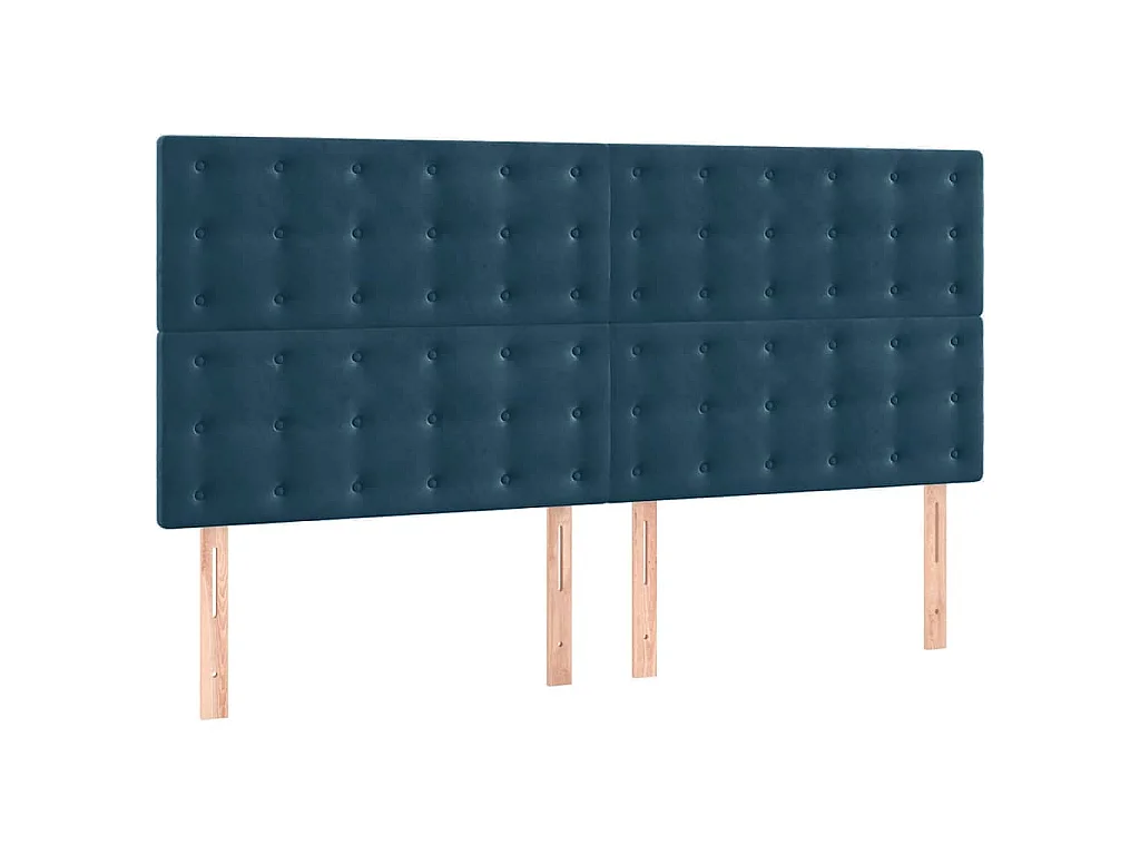 Hoofdbord donkerblauw 160x5x118/128 cm fluweel