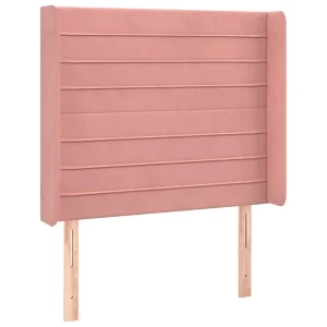 Hoofdbord met randen 93x16x118/128 cm fluweel roze Hoofdbord met randen 93x16x118/128 cm fluweel roze