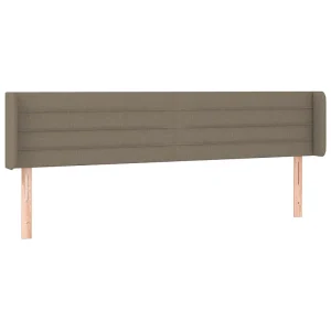 Hoofdbord met randen 183x16x78/88 cm stof taupe