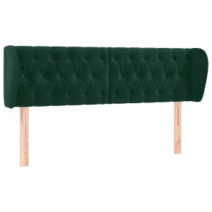 Hoofdbord met randen 147x23x78/88 cm fluweel donkergroen Hoofdbord met randen 147x23x78/88 cm fluweel donkergroen