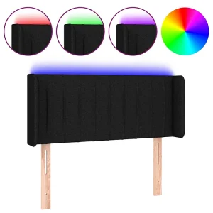 Hoofdbord LED 83x16x78/88 cm stof zwart