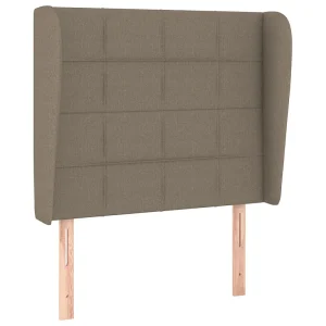 Hoofdbord met randen 103x23x118/128 cm stof taupe