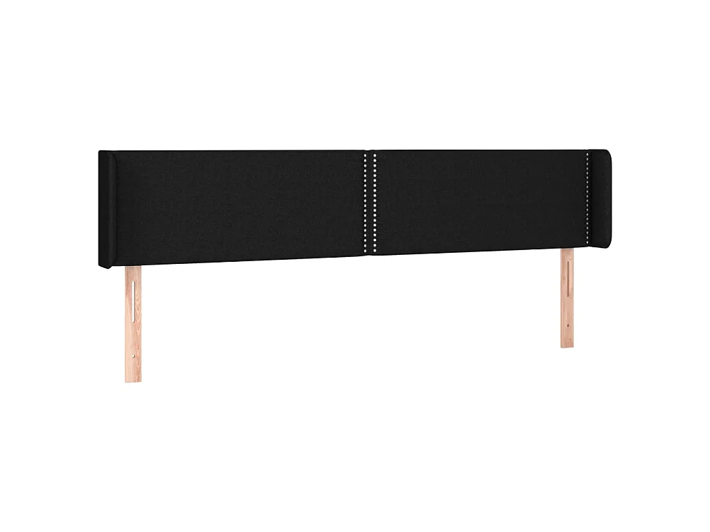 Hoofdbord met randen 163x16x78/88 cm stof zwart