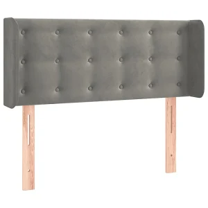Hoofdbord met randen 83x16x78/88 cm fluweel lichtgrijs Hoofdbord met randen 83x16x78/88 cm fluweel lichtgrijs