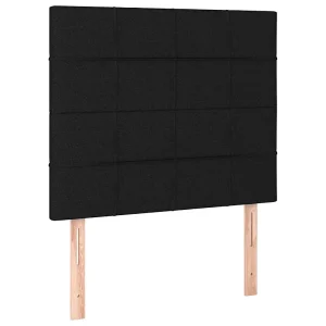 Hoofdbord zwart 80x5x118/128 cm stof Hoofdbord zwart 80x5x118/128 cm stof