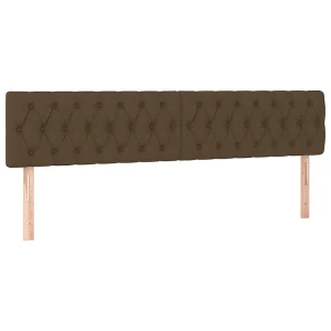 Hoofdborden 200x7x78/88 cm stof donkerbruin